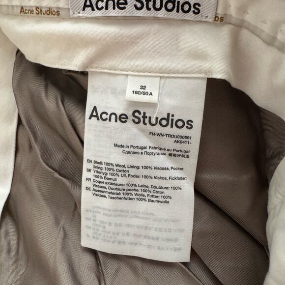 Acne Studios Wool Checkered Trousers Brown and Cream Sz 32 - Picture 11 of 11